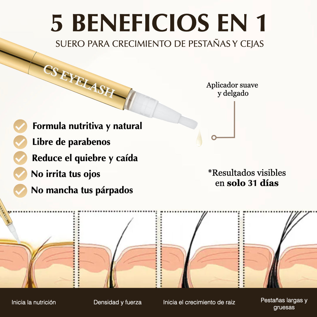 Suero para crecimiento de pestañas y cejas 6 ml